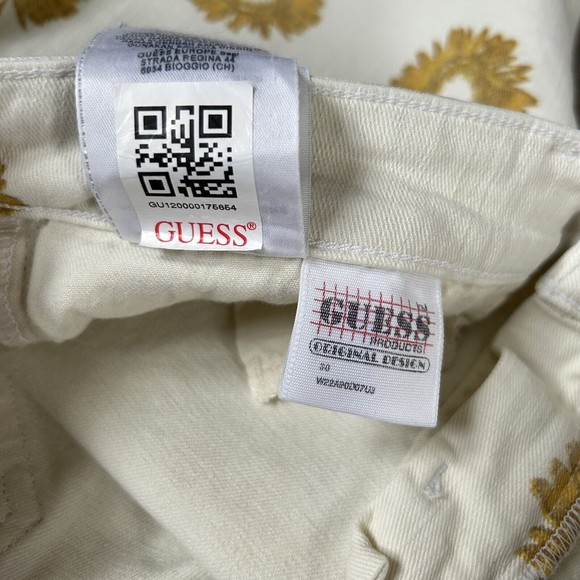 Women’s GUESS Collection Floral Skinny Ankle Jean Sunflower Cropped Pants Sz 30 - Picture 14 of 15